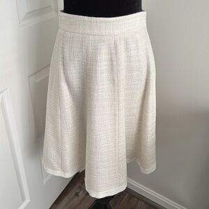 White House Black Market Textured Cream A-Line Skirt